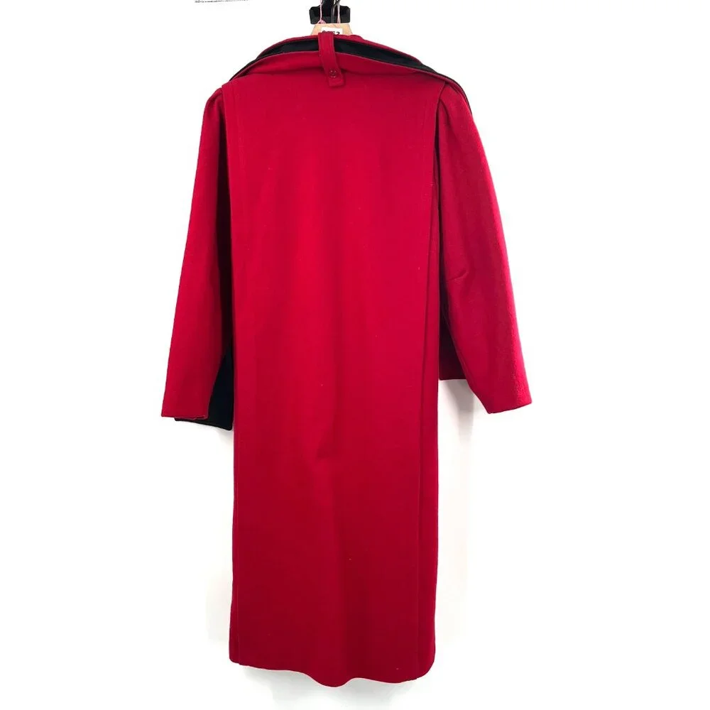 Vintage union made NYG new york girl red wool trench coat glamorous chic‎ 16